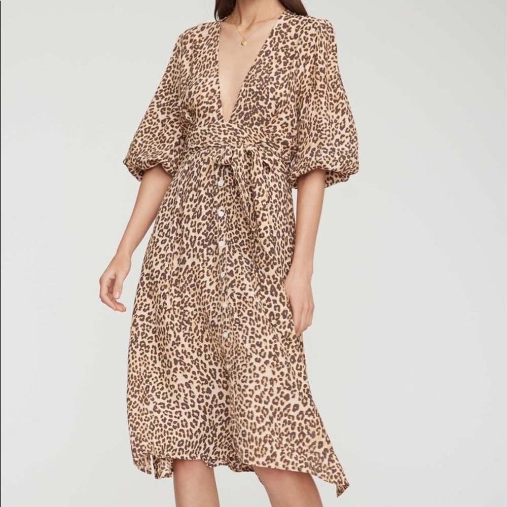 Faithfull the Brand Chloe Midi Dress Animal Print